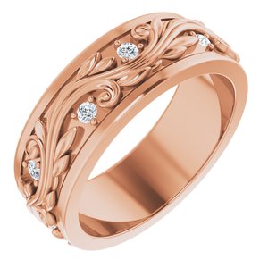 14K Rose 1/6 CTW Natural Diamond Band Size 7.5