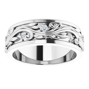 14K White 1/6 CTW Natural Diamond Band Size 7.5
