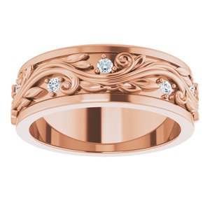 14K Rose 1/6 CTW Natural Diamond Band Size 7.5