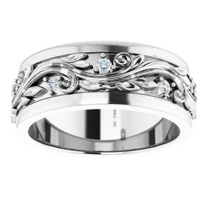 14K White 1/4 CTW Natural Diamond Band Size 8