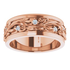 14K Rose 1/4 CTW Natural Diamond Band Size 8
