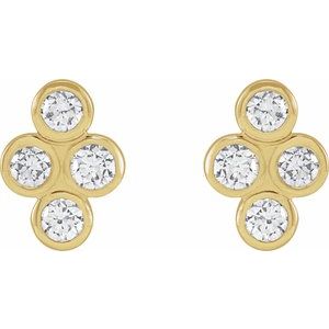 14K Yellow Gold 1/2 CTW Natural Diamond Cluster Earrings – image 2
