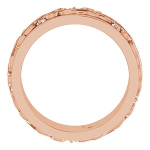 14K Rose 1/4 CTW Natural Diamond Band Size 8