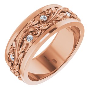 14K Rose 1/4 CTW Natural Diamond Band Size 8