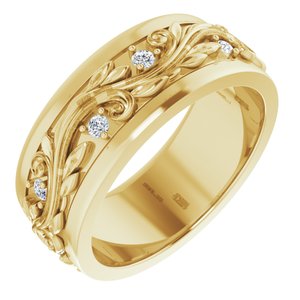 14K Yellow 1/4 CTW Natural Diamond Band Size 8