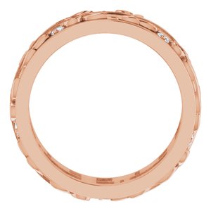 14K Rose 1/6 CTW Natural Diamond Band Size 6.5