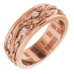 14K Rose 1/6 CTW Natural Diamond Band Size 6.5