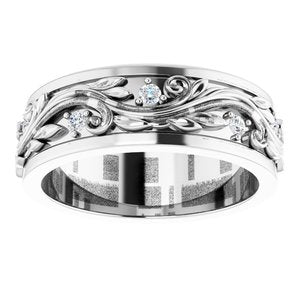Platinum 1/6 CTW Natural Diamond Band Size 6.5