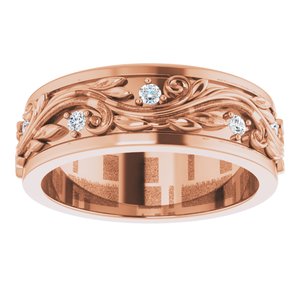 14K Rose 1/6 CTW Natural Diamond Band Size 6.5