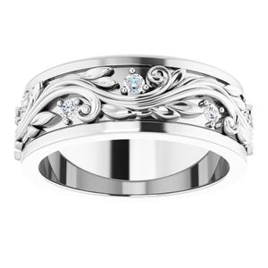 Platinum 1/6 CTW Natural Diamond Band Size 6