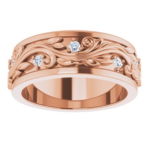 14K Rose 1/6 CTW Natural Diamond Band Size 6