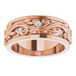 14K Rose 1/4 CTW Natural Diamond Band Size 5.5