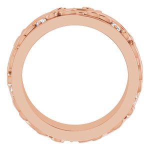 14K Rose 1/4 CTW Natural Diamond Band Size 5.5