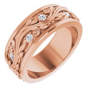 14K Rose 1/4 CTW Natural Diamond Band Size 5.5