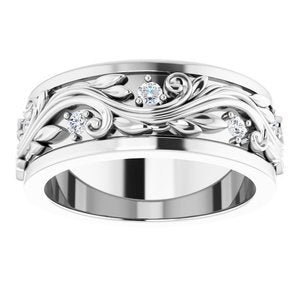 Platinum 1/6 CTW Natural Diamond Band Size 5