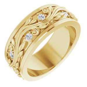 14K Yellow 1/6 CTW Natural Diamond Band Size 5