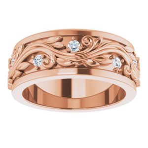14K Rose 1/6 CTW Natural Diamond Band Size 4.5