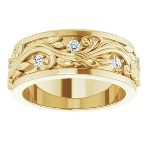 14K Yellow 1/6 CTW Natural Diamond Band Size 4.5