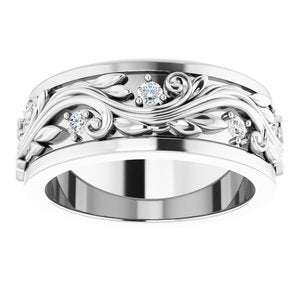 14K White 1/6 CTW Natural Diamond Band Size 4.5