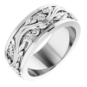 Platinum 1/6 CTW Natural Diamond Band Size 4.5