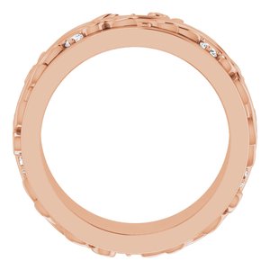 14K Rose 1/6 CTW Natural Diamond Band Size 4.5
