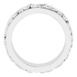 Platinum 1/6 CTW Natural Diamond Band Size 4.5