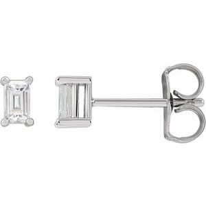 Sterling Silver .08 CTW Natural Diamond Stud Earrings
