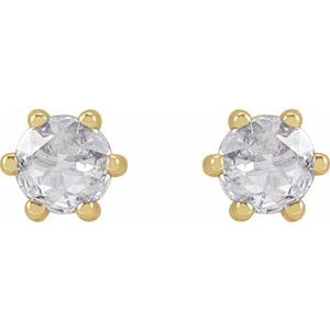 14K Yellow Gold 1/8 CTW Rose-Cut Natural Diamond Earrings – image 2