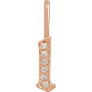 14K Rose .045 CTW Natural Diamond Gothic Initial L Charm/Pendant