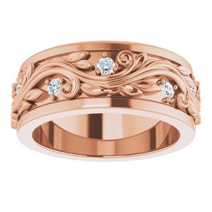 14K Rose 1/6 CTW Natural Diamond Band Size 4