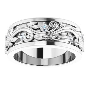 14K White 1/6 CTW Natural Diamond Band Size 4