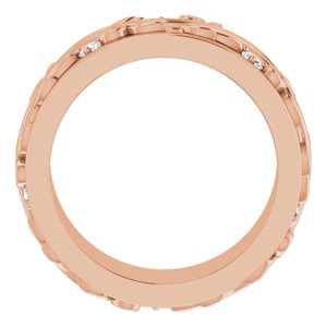 14K Rose 1/6 CTW Natural Diamond Band Size 4