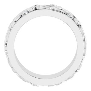 14K White 1/6 CTW Natural Diamond Band Size 4
