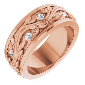 14K Rose 1/6 CTW Natural Diamond Band Size 4
