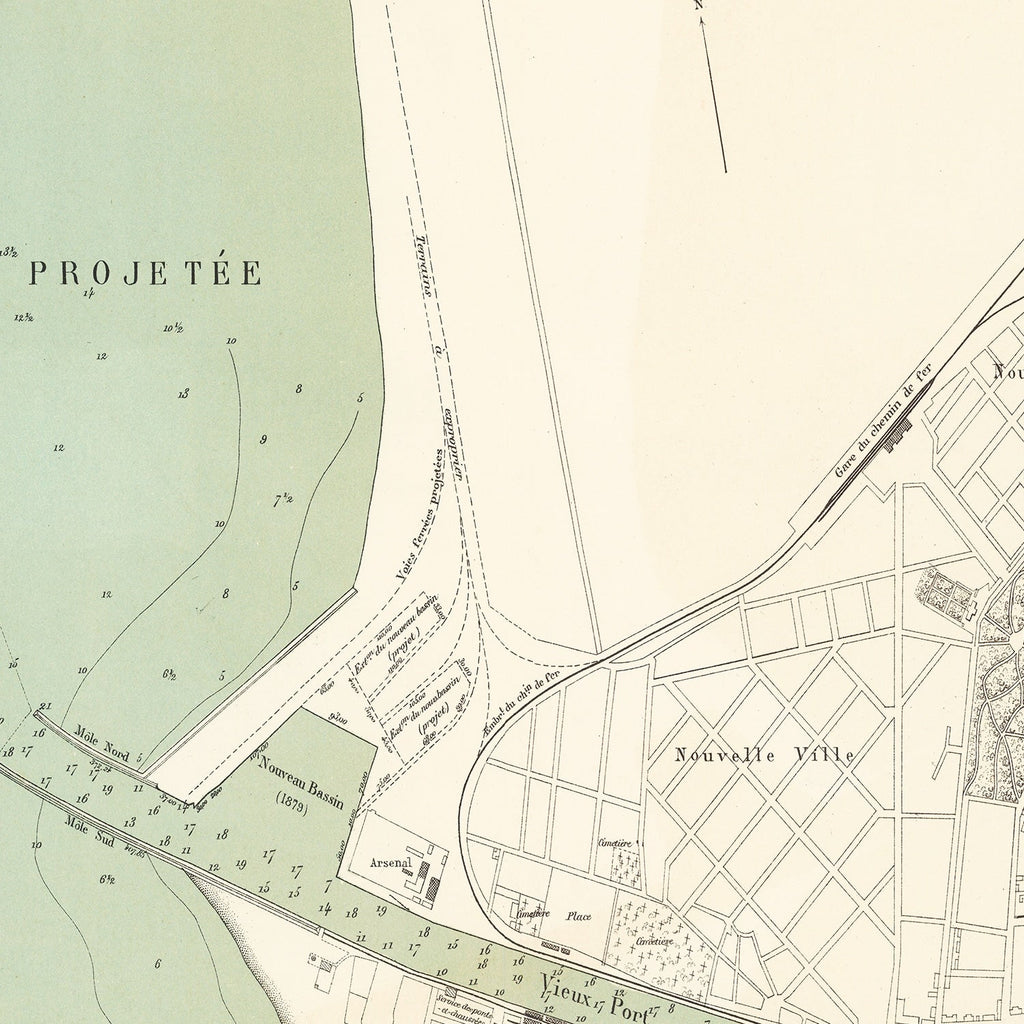 Vintage Map of Liepaja, Latvia 1879