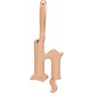 14K Rose Gothic Initial H Charm/Pendant