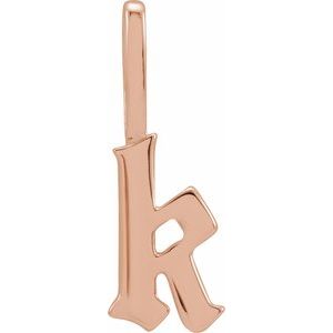 14K Rose Gothic Initial K Charm/Pendant