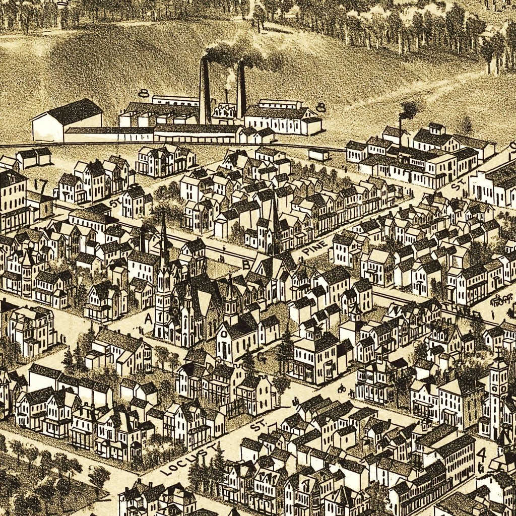 Vintage Map of Clearfield, Pennsylvania 1895