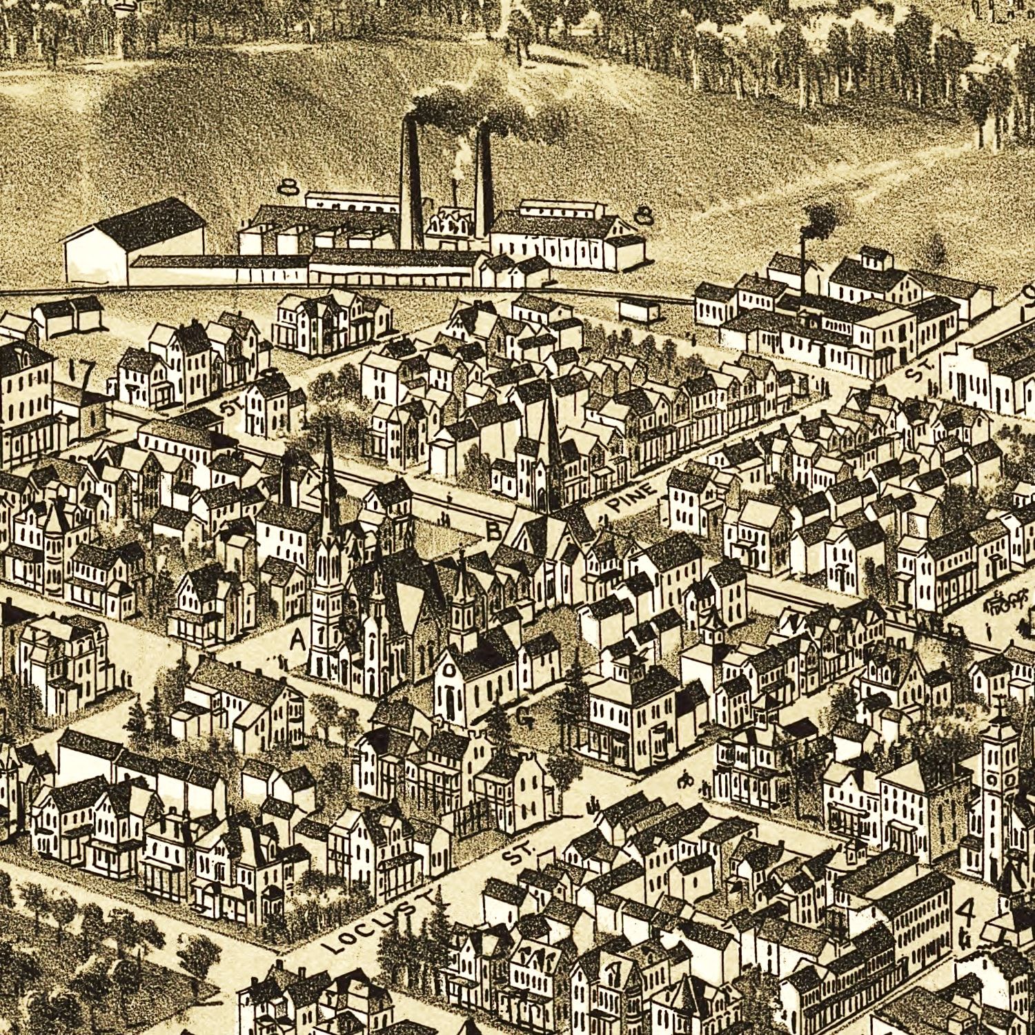 Vintage Map of Clearfield, Pennsylvania 1895
