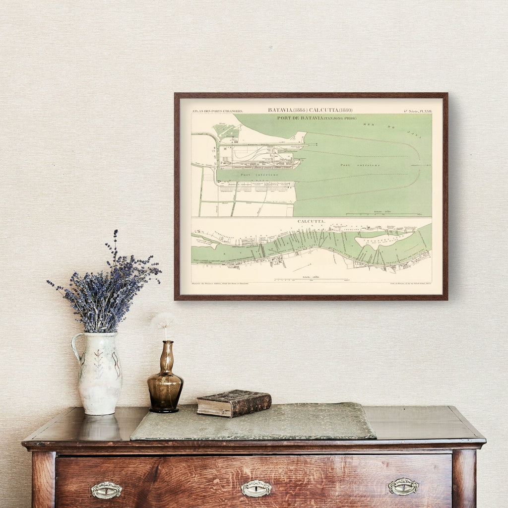 Vintage Map of Jakarta, Indonesia 1888