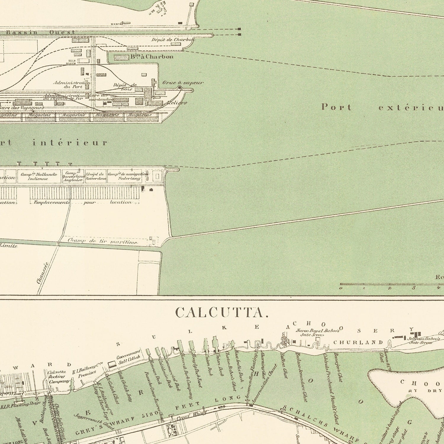 Vintage Map of Jakarta, Indonesia 1888