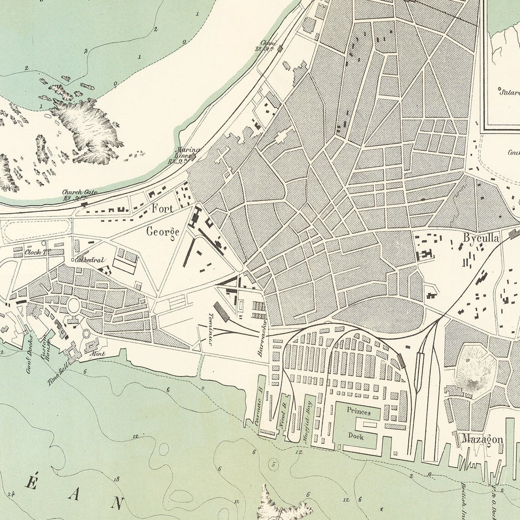 Vintage Map of Mumbai, India 1883