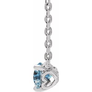 Platinum Natural Sky Blue Topaz Solitaire 18" Necklace