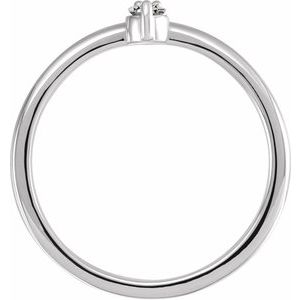 14K White Gold Natural White Sapphire & .015 CT Natural Diamond Ring