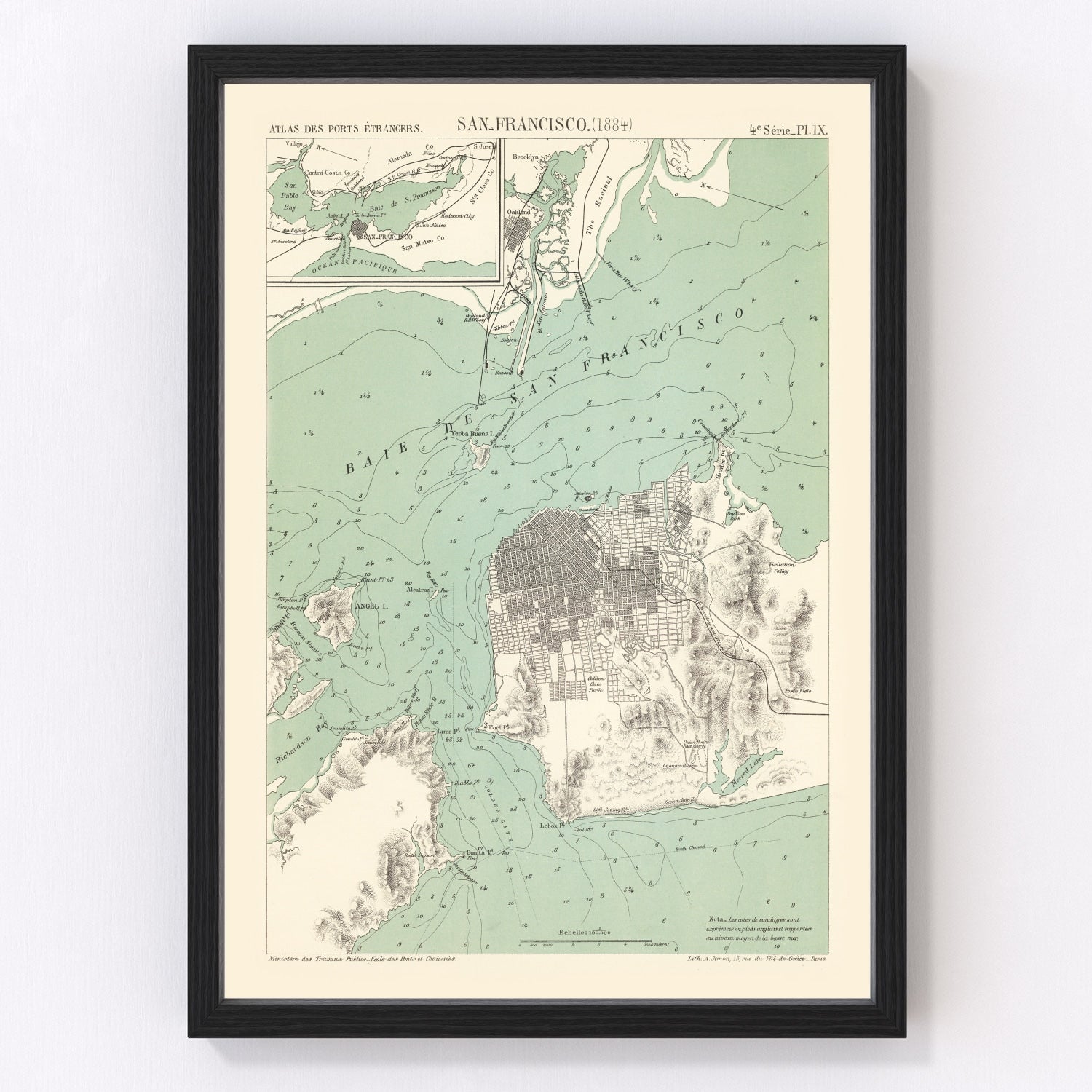 Vintage Map of San Francisco, California 1884