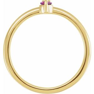 14K Yellow Gold Natural Pink Sapphire & .015 CT Natural Diamond Ring