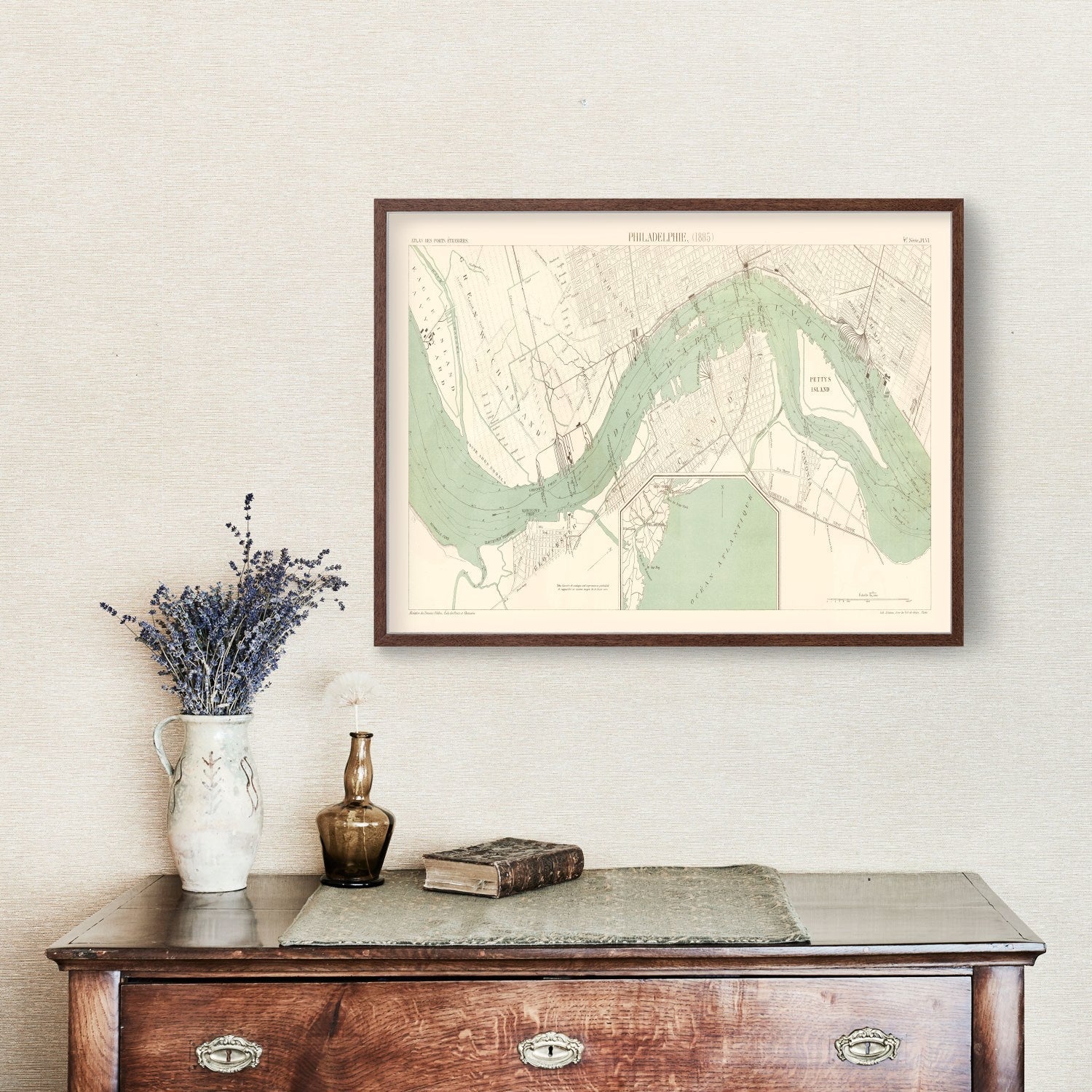 Vintage Map of Philadelphia, Pennsylvania 1885