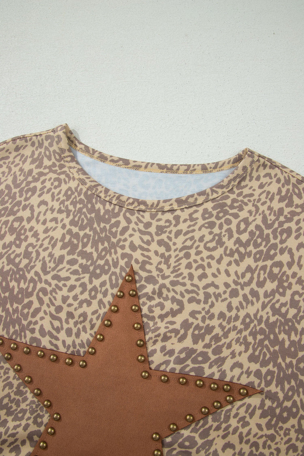 Leopard Retro Star Studded Short Sleeve Tee