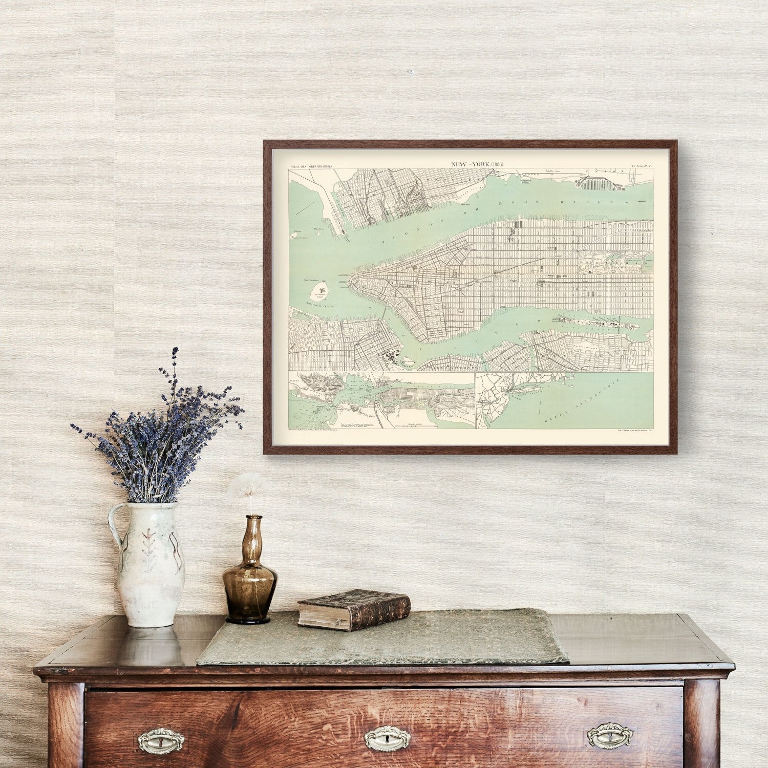 Vintage Map of New York, New York 1886