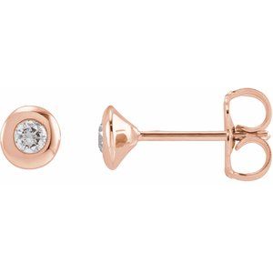 14K Rose Gold 1/3 CTW Lab-Grown Diamond Domed Bezel-Set Earrings